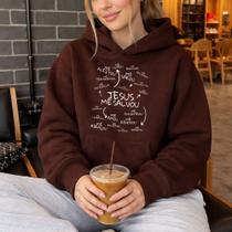 Moletom Canguru Estampado Jesus Me Salvou 1308 Religioso Inverno Blusa De Frio Conforto