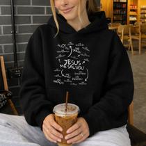 Moletom Canguru Estampado Jesus Me Salvou 1308 Religioso Inverno Blusa De Frio Conforto