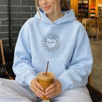 Moletom Canguru Estampado Sagrado Coração De Jesus 1316 Inverno Blusa De Frio Religioso Conforto