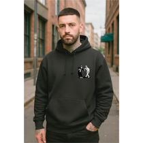 Moletom Canguru Estampado Unissex Flanelado Ghost Mane Desenho Algodão Premium