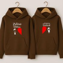 Moletom Canguru Feito Um Para Outro Namorados Casal Fofo Com Capuz Bolsos Casaco Blusa Frio Unissex