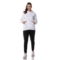 Moletom Canguru Feminino Branco com Capuz