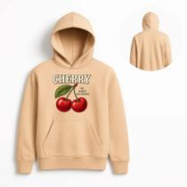 Moletom Canguru Feminino Cherry 100% Algodão Blusa de Frio