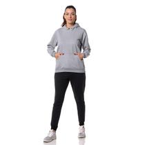 Moletom Canguru Feminino Cinza com Capuz Moletom Canguru Feminino Cinza com Capuz