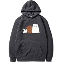 Moletom Canguru Feminino Desenho Urso Sem Curso Panda Polar Casaco