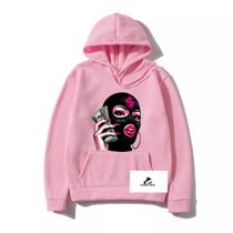 Moletom Canguru Feminino Estampa Streewear Gangster Blusa frio Moletom Canguru Feminino Estampa Streewear Gangster Blusa frio
