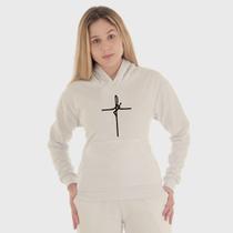 Moletom Canguru Feminino Fé com Capuz e Bolso