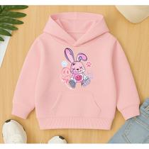 Moletom Canguru Feminino Infantil Estampa Coelhinha Street Menina Mocinha Fofa Despojado Modinha