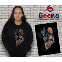 Moletom Canguru Feminino Pantera Negra Black Panther Geeko