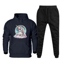 Moletom Canguru Feminino Quentinho Capuz Com Calça Basica Lisa Cintura Elastico Cordao Ajustavel