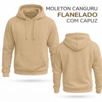 Moletom Canguru Flanelado Algodão Blusa de Frio com Capuz e Bolso Unissex