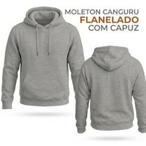 Moletom Canguru Flanelado Algodão Blusa de Frio com Capuz e Bolso Unissex