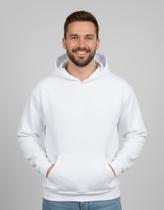 Moletom Canguru Flanelado Com Capuz Unissex 100% Algodão Moletom Canguru Flanelado Com Capuz Unissex 100% Algodão