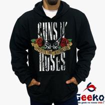 Moletom Canguru Guns N Roses Algodão Rock Geeko