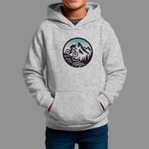 Moletom Canguru Infantil Algodão Casual Confortável Inverno Blusa De Frio Montain