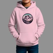 Moletom Canguru Infantil Algodão Casual Confortável Inverno Blusa De Frio Montain