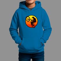 Moletom Canguru Infantil Algodão Casual Estiloso Inverno Blusa De Frio Tecido Macio Bike Paisagem