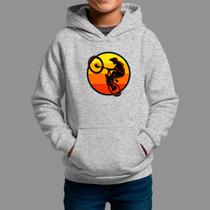 Moletom Canguru Infantil Algodão Casual Estiloso Inverno Blusa De Frio Tecido Macio Bike Paisagem