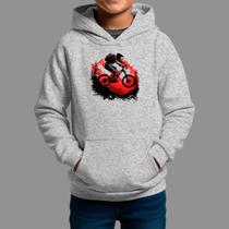 Moletom Canguru Infantil Algodão Casual Estiloso Tecido Macio Bike Mont