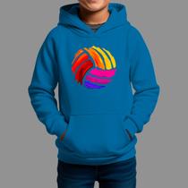 Moletom Canguru Infantil Algodão Casual Estiloso Tecido Macio Voleiball