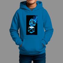 Moletom Canguru Infantil Algodão Casual Inverno Blusa De Frio Dados Blue