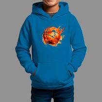 Moletom Canguru Infantil Algodão Casual Moda De Rua Tecido Macio Basquete Fire