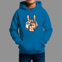 Moletom Canguru Infantil Algodão Moda De Rua Confortável Inverno Blusa De Frio Control Rock