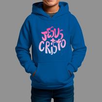 Moletom Canguru Infantil Basico Casual Confortável Inverno Blusa De Frio Jesus Cristo