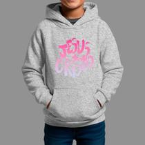 Moletom Canguru Infantil Basico Casual Confortável Inverno Blusa De Frio Jesus Cristo