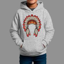 Moletom Canguru Infantil Basico Casual Confortável Tecido Macio Cabeça Penas