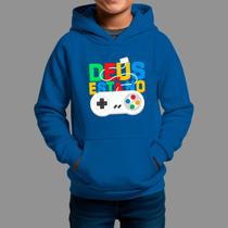 Moletom Canguru Infantil Basico Casual Moda Religiosa Inverno Blusa De Frio Tecido Macio Deus no controle
