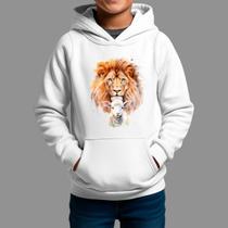 Moletom Canguru Infantil Basico Masculino Casual Confortável Inverno Blusa De Frio Leon Cabra