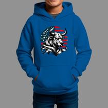 Moletom Canguru Infantil Basico Masculino Casual Confortável Inverno Capuz e Bolso Touro Ame