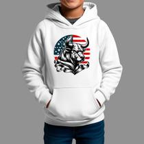 Moletom Canguru Infantil Basico Masculino Casual Confortável Inverno Capuz e Bolso Touro Ame