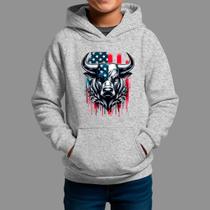 Moletom Canguru Infantil Basico Masculino Casual Confortável Tecido Macio Boi America Moletom Canguru Infantil Basico Masculino Casual Confortável Tecido Macio Boi America