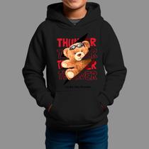 Moletom Canguru Infantil Basico Masculino Casual Confortável Tecido Macio Thunder
