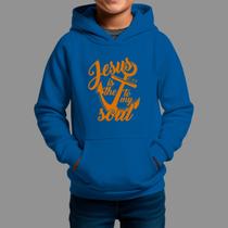 Moletom Canguru Infantil Basico Masculino Casual Estiloso Inverno Blusa De Frio Tecido Macio Jesus Is The