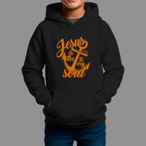 Moletom Canguru Infantil Basico Masculino Casual Estiloso Inverno Blusa De Frio Tecido Macio Jesus Is The