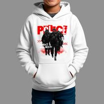 Moletom Canguru Infantil Basico Masculino Casual Estiloso Tecido Macio Police