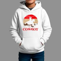 Moletom Canguru Infantil Basico Masculino Casual Moda Country Inverno Capuz e Bolso Tecido Macio Cowboy Laço