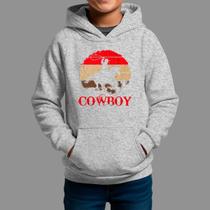 Moletom Canguru Infantil Basico Masculino Casual Moda Country Inverno Capuz e Bolso Tecido Macio Cowboy Laço