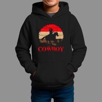 Moletom Canguru Infantil Basico Masculino Casual Moda Country Inverno Capuz e Bolso Tecido Macio Cowboy Laço