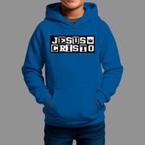 Moletom Canguru Infantil Basico Masculino Casual Moda Religiosa Inverno Blusa De Frio Tecido Macio Jesus Cristo Black
