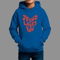 Moletom Canguru Infantil Basico Masculino Casual Tecido Macio Jesus Love You
