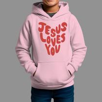 Moletom Canguru Infantil Basico Masculino Casual Tecido Macio Jesus Love You