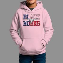 Moletom Canguru Infantil Basico Masculino Moda Country Inverno Capuz e Bolso Black Hornes