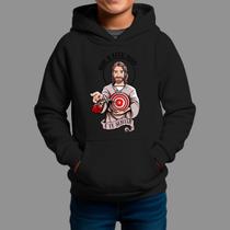 Moletom Canguru Infantil Basico Masculino Moda Cristã Inverno Blusa De Frio Tecido Macio Jesus Mão