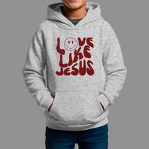 Moletom Canguru Infantil Basico Masculino Moda De Religiosa Confortável Inverno Blusa De Frio Tecido Macio Love Like
