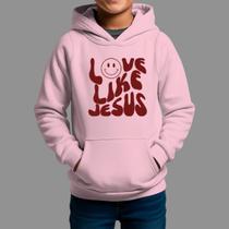 Moletom Canguru Infantil Basico Masculino Moda De Religiosa Confortável Inverno Blusa De Frio Tecido Macio Love Like