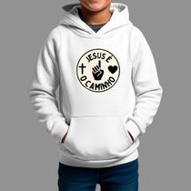 Moletom Canguru Infantil Basico Masculino Moda De Religiosa Confortável Tecido Macio Jesus Caminho